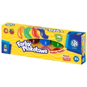Farby plakatowe 12 kolorów 20ml Standard Box EP 301121002 ASTRA