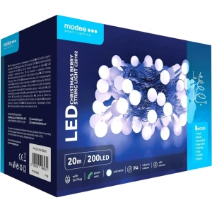 Lampki choinkowe kulki MODEE 20m 200LED zimna barwa ML-C20102
