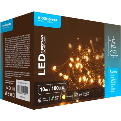 Lampki choinkowe MODEE 10m ciepła barwa 100LED ML-C2001