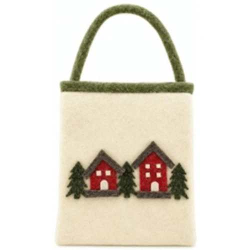 Torba prezentowa XPK3006 BIAŁA W DOMKI 27x33cm PaKaDo