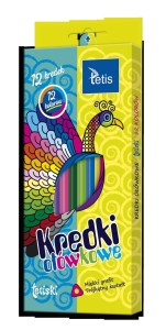 Kredki TETISKI trójkątne 12 kolorów KT003-AB TETIS