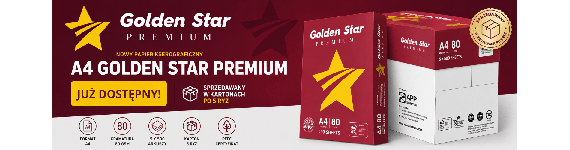 Papier ksero A4 GOLDEN STAR Premium